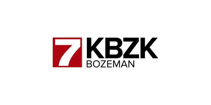 Logo with a red square containing a white number 7, next to bold black letters "KBZK" and the word "Bozeman" below in black text on a white background.