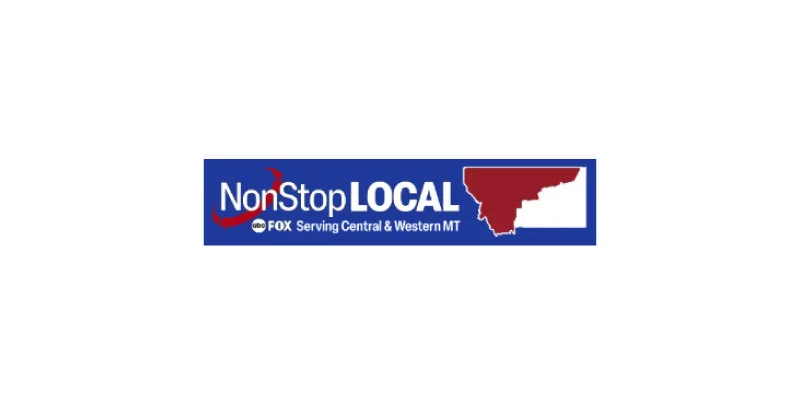 NonStop Local logo with a red map outline of Montana and the text "FOX Serving Central & Western MT" on a blue background.