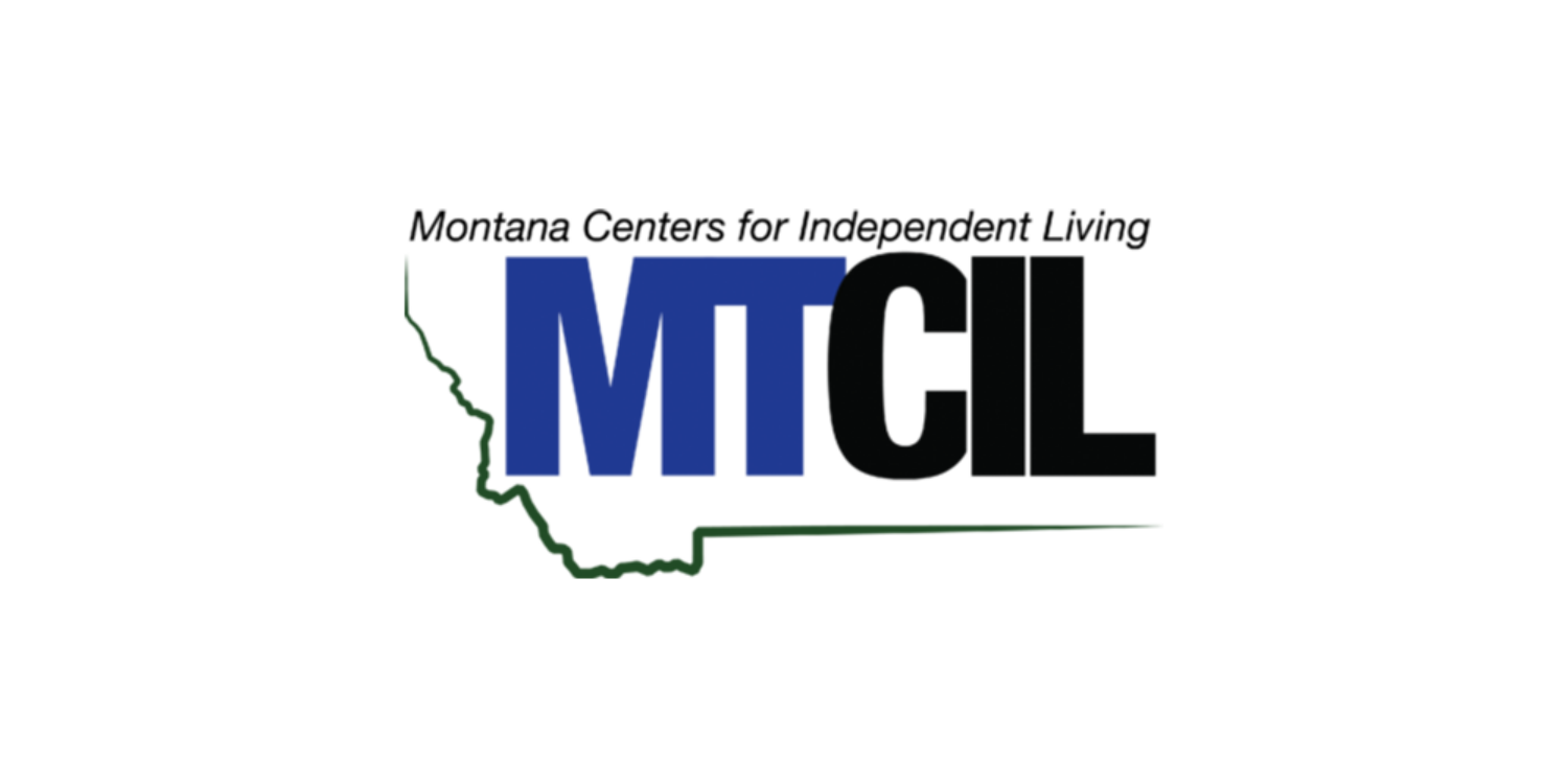 Logo of Montana Centers for Independent Living featuring the acronym MTCIL with an outline of the state of Montana.