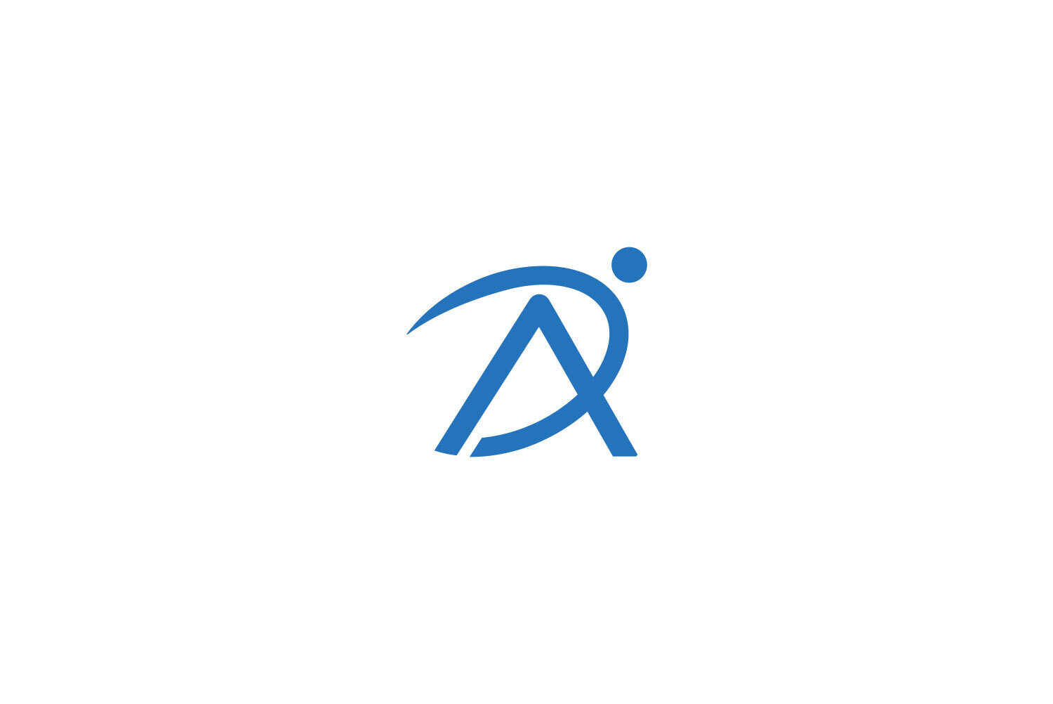 Stylized blue "A" with an arched line and a dot above it on a white background. profile picture